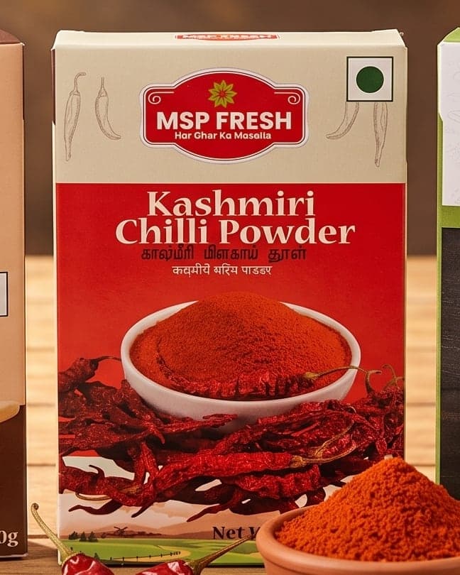MSP Fresh Kashmiri Chilli Powder pack