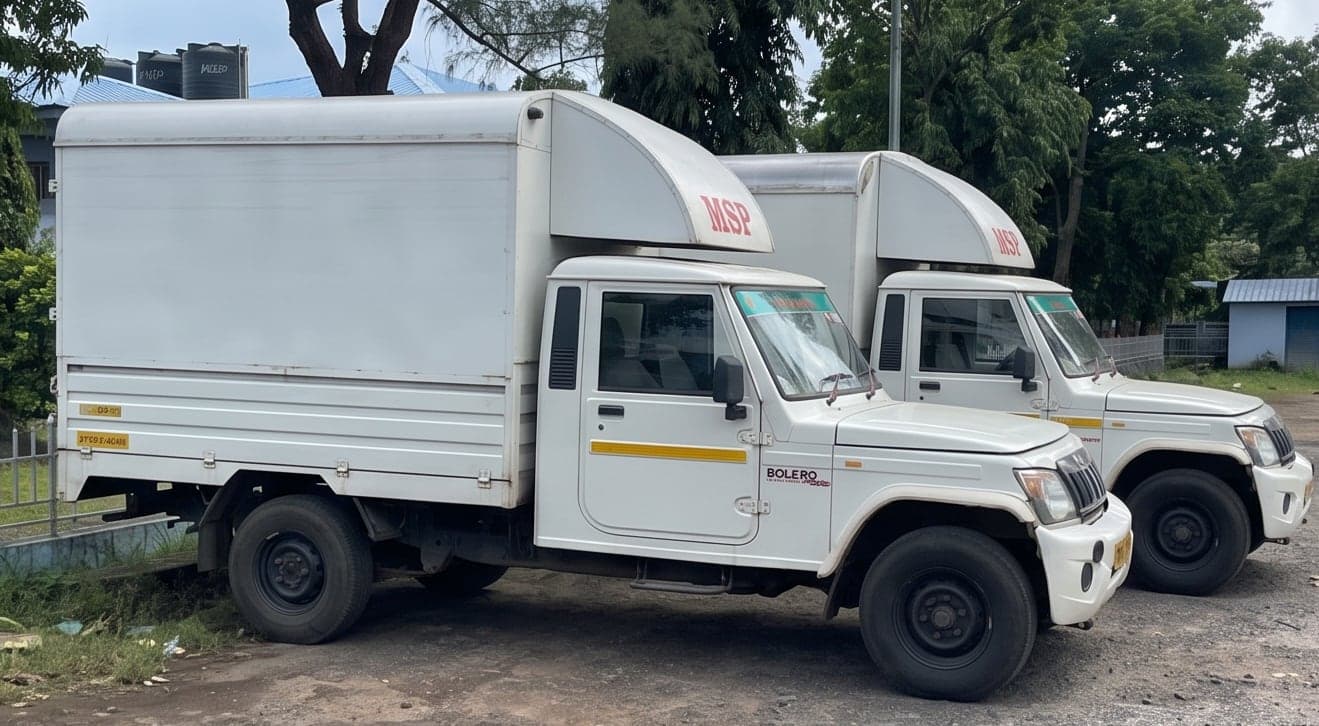MSP vans parked, side view